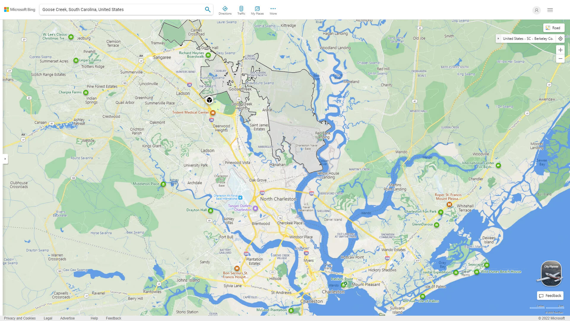 Goose Creek Detailed Map